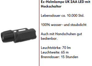 Ex-Helmlampe UK 2AA LED 1 Stk.>