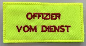 Funktionsstreifen gestickt Untergrundfarbe Gelb / OFFIZIER VOM DIENST>