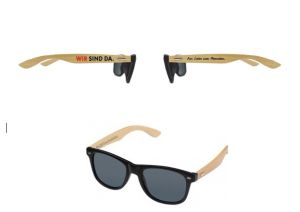 Sonnenbrille schwarz mit Bambus>