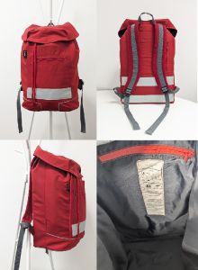 Upcycling Rucksack aus aufbereiteter Rotkreuz Bekleidung>