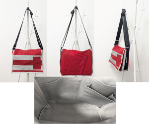 Upcycling Umhängetasche aus aufbereiteter Rotkreuz Bekleidung>