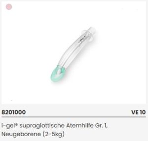 i-gel Larynxmaske Gr. 1 Neugebore (2 - 5kg), supraglottische Atemhilfe>