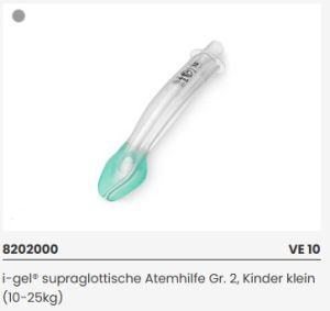 i-gel Larynxmaske Gr. 2 Kleinkinder (10 - 25kg), supraglottische Atemhilfe>