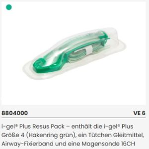 i-gel Plus Resus Pack Gr. 4 (50 - 90kg), supraglottische Atemhilfe>